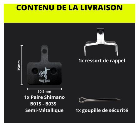 Paires de Plaquettes BLACK RIDER pour SHIMANO B01S B03S B05S | TEKTRO Semi-métallique 