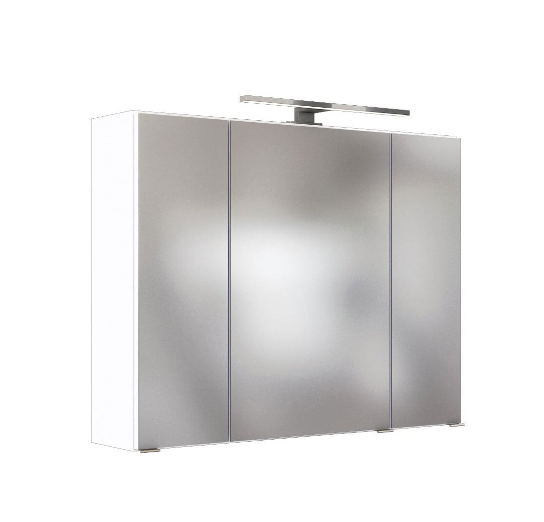 Spiegelschrank Baabe 80 x 66 cm grau / graphit NB LED Beleuchtung