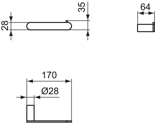 Papierrolhouder Ideal Standard Conca magnetisch grijs T4497A5