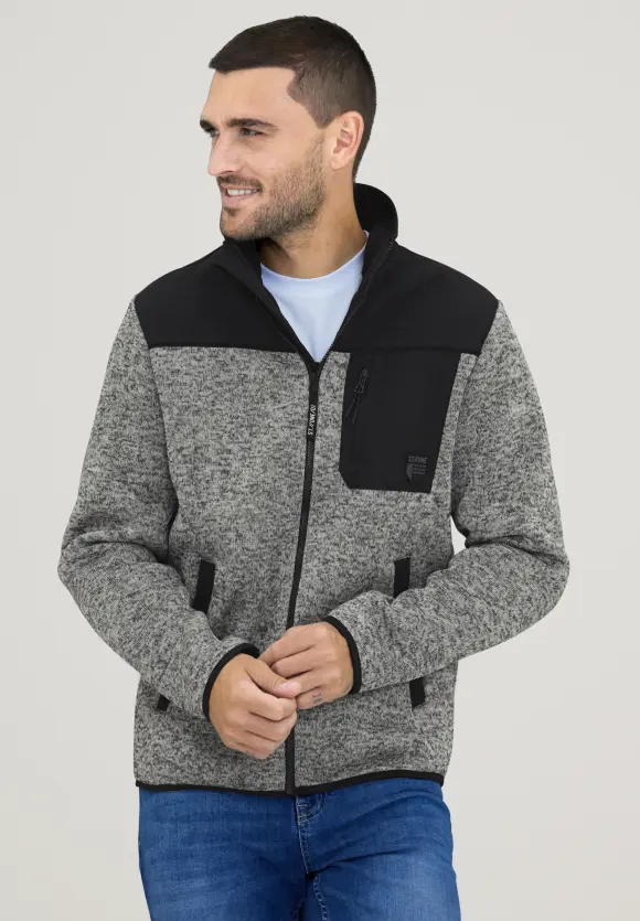 Outdoor Strickjacke - stone grey melange