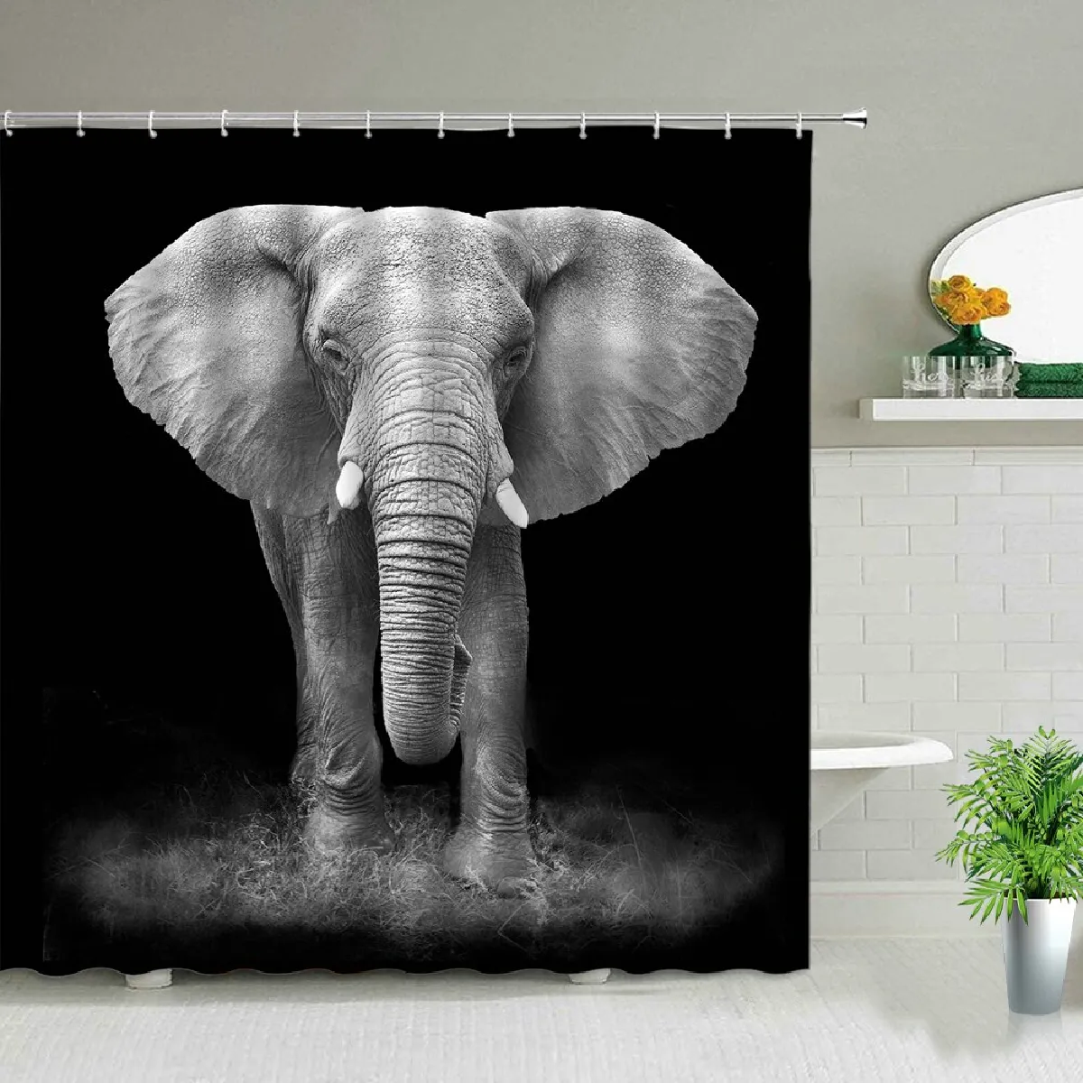 Universal Rideau de douche Éléphant africain - 120 x 180 cm
