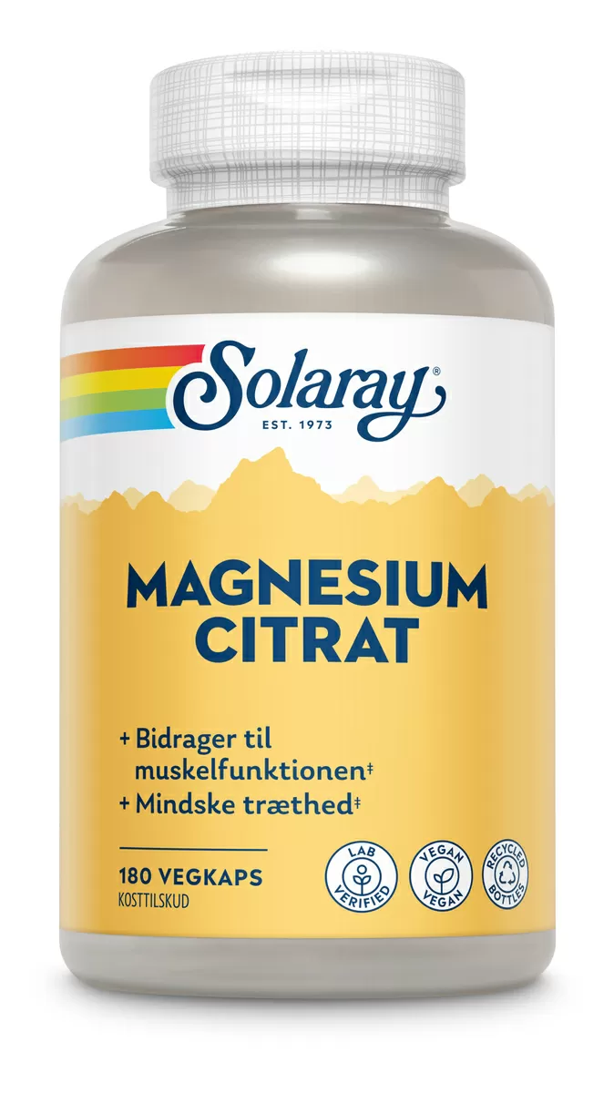 Solaray Magnesium Citrat - 180 kaps.