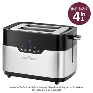 ProfiCook Toaster PC-TA 1170 Edelstahl Schwarz/Silber
