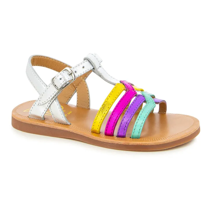 Pom d'Api Sandales Plagette New Salome | Silver Grey S019