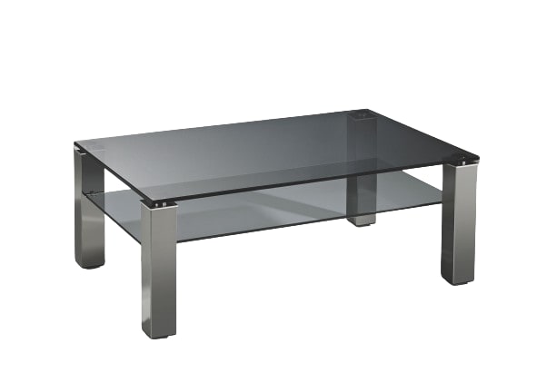 Couchtisch Rauchglasplatte Schwarz ca. 110 x 46 x 70 cm
