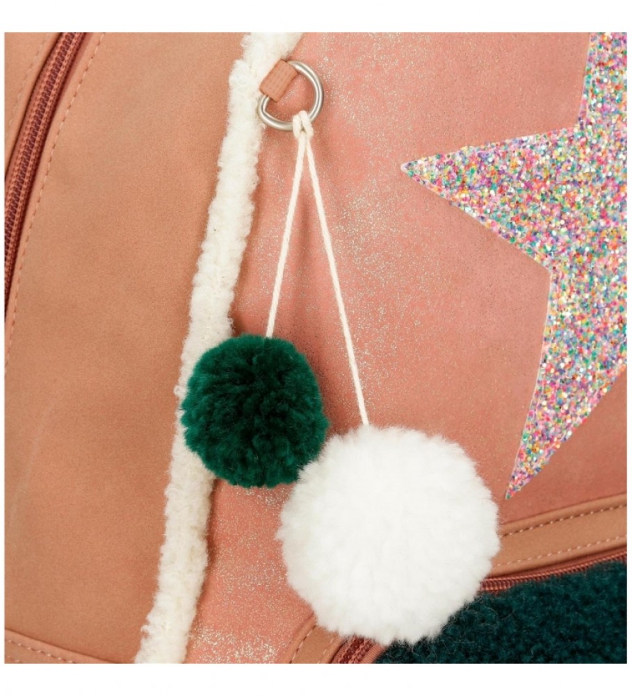 Bolsa de cintura Enso Shine Stars, rosa e verde - 17x12x6cm -