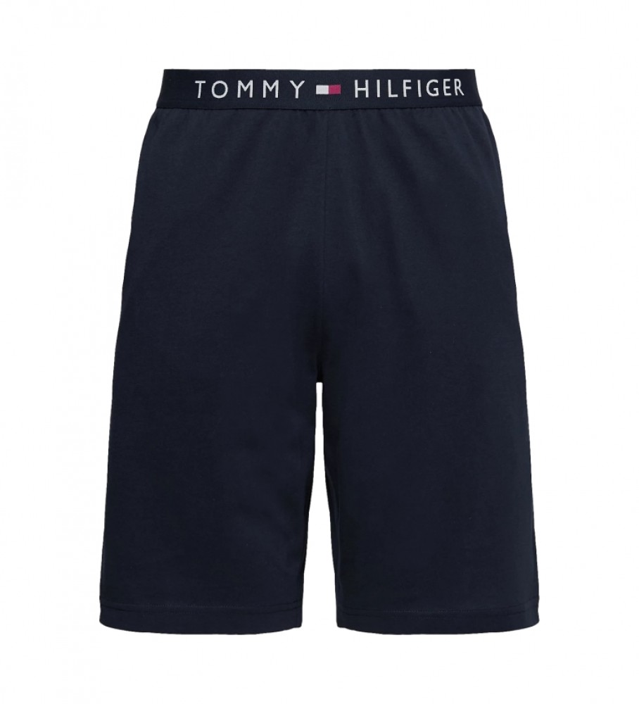 Shorts de malha Tommy Hilfiger com logo azul-marinho