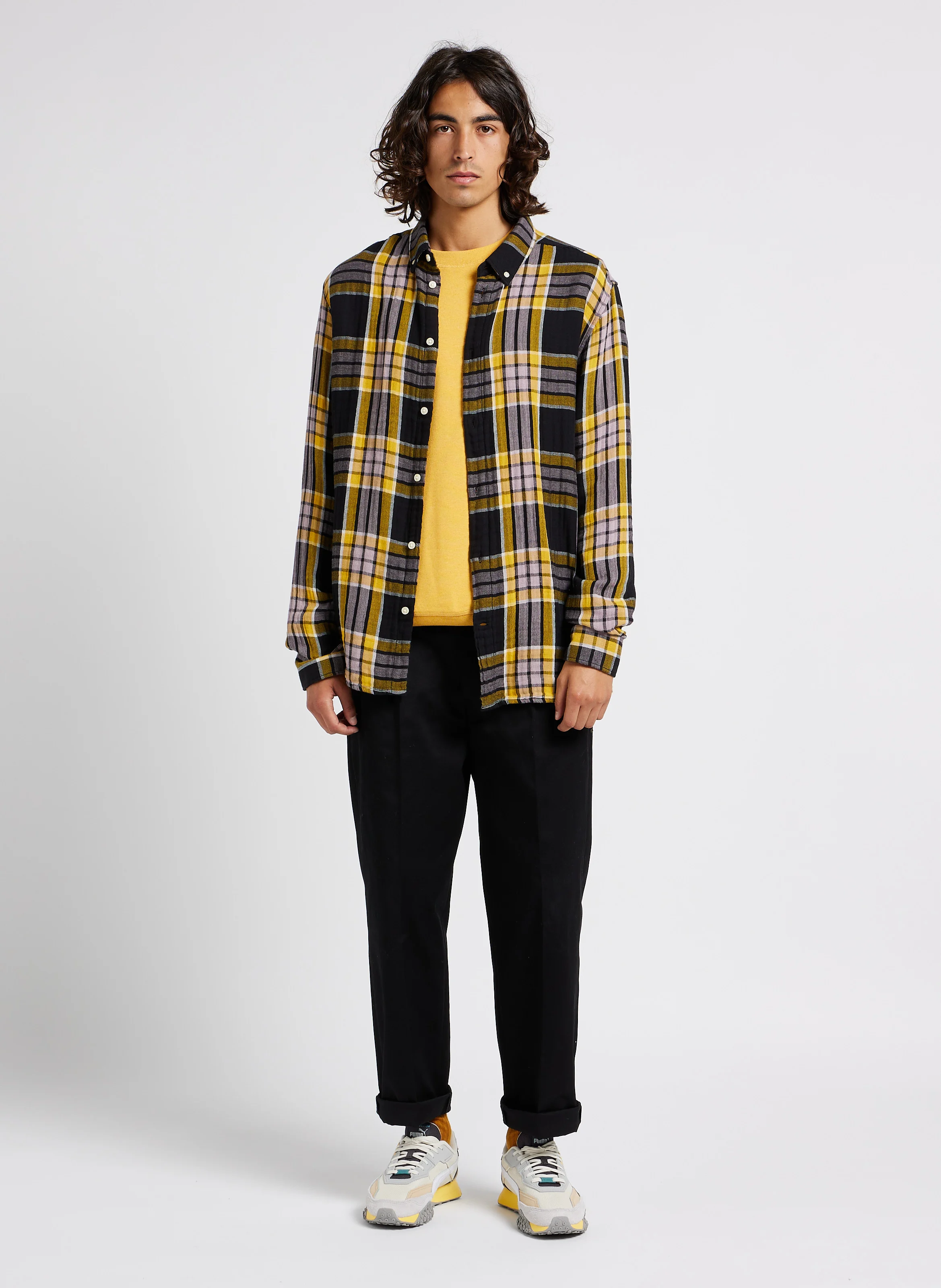 REBORN - Pull col rond en coton mélangé| Jaune