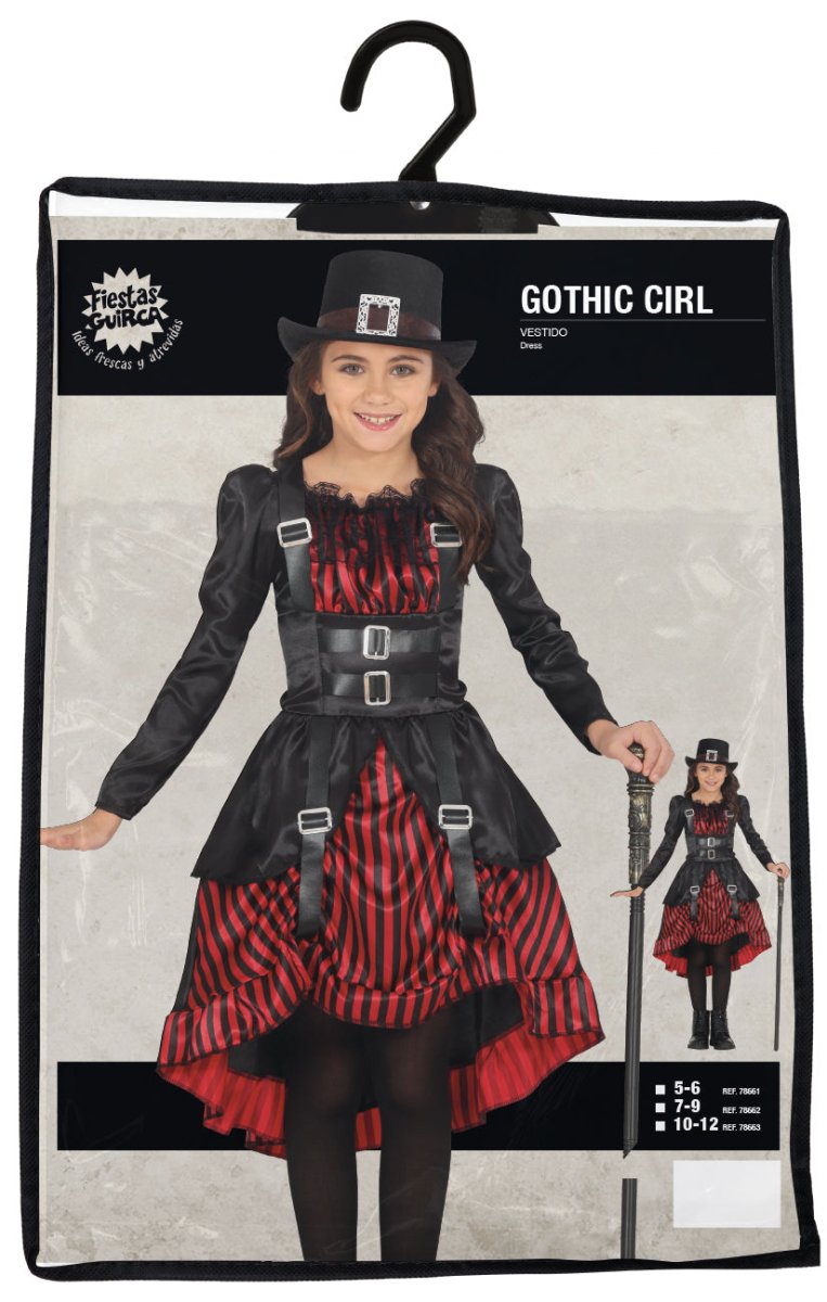 Halloween Jurk Rood Zwart Meisje Gothic