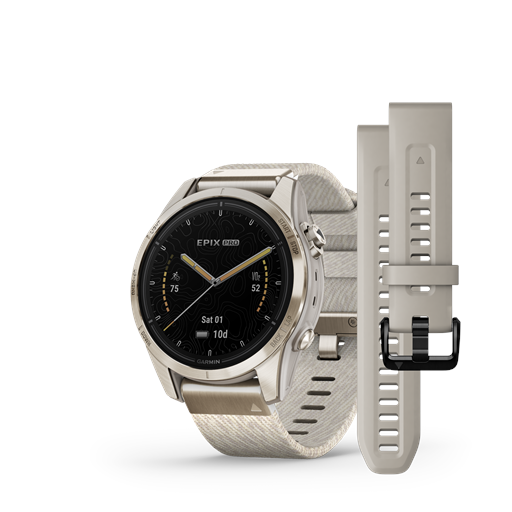 Garmin Epix Pro (Gen 2) 010-02802-20 Sapphire Edition Smartwatch, Soft Gold, 42 mm