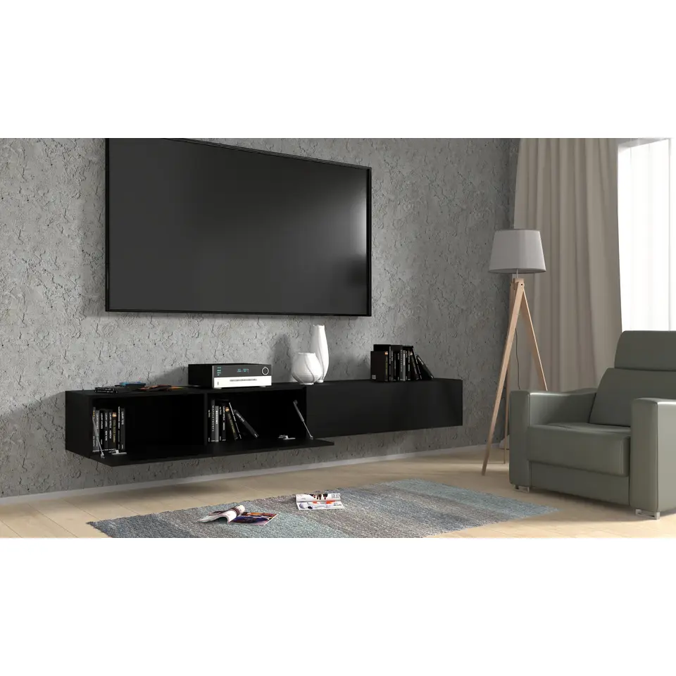 TV-meubel Bingo - zwart mat - 120x40x30cm
