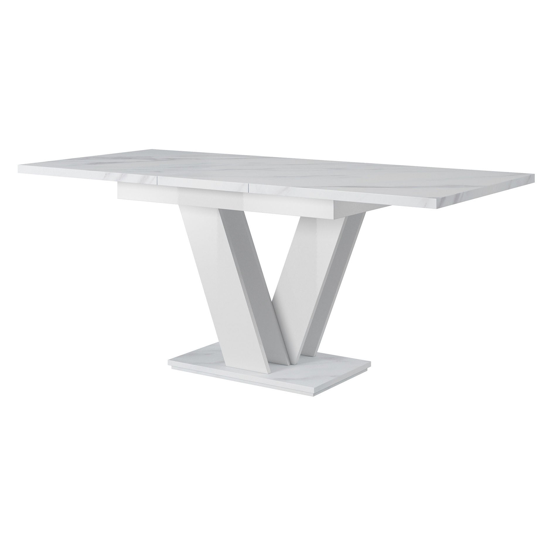 Moris - Eetkamertafel - Wit/marmerlook - 120x80x75 cm