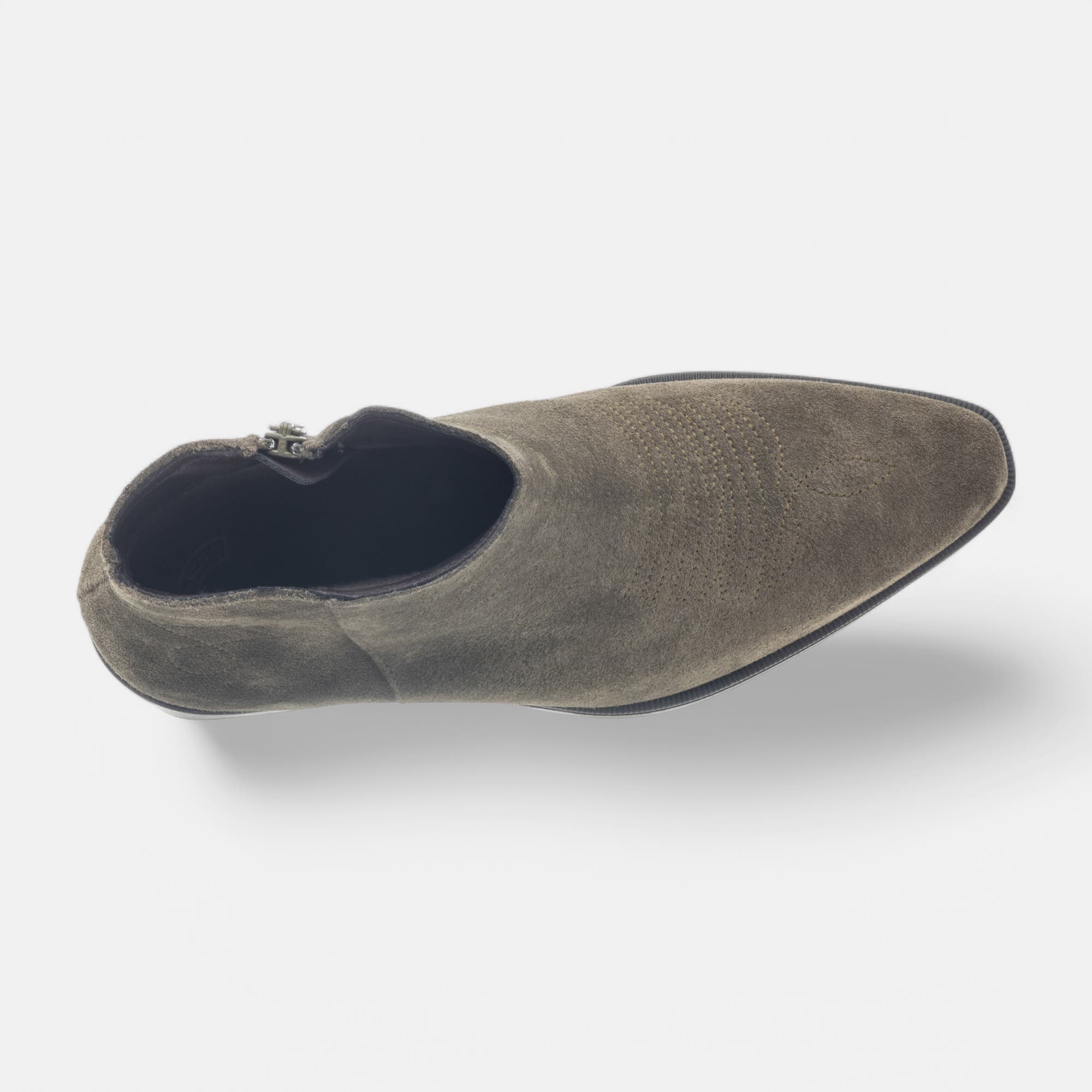 Santiags à talon Femme en cuir kaki