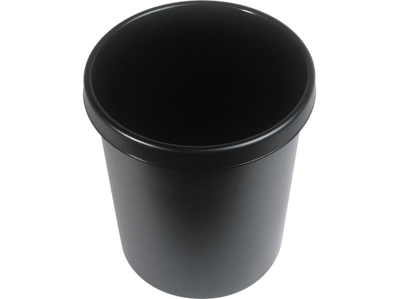 Helit Papierkorb 30 l, Schwarz Papierkorb aus schlagfestem PP