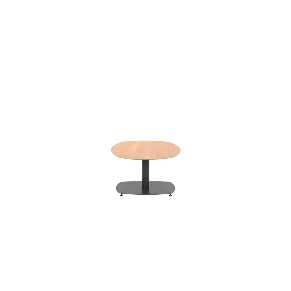 Leon bijzettafel - aluminium - carbon black-light teak look-100x70 cm