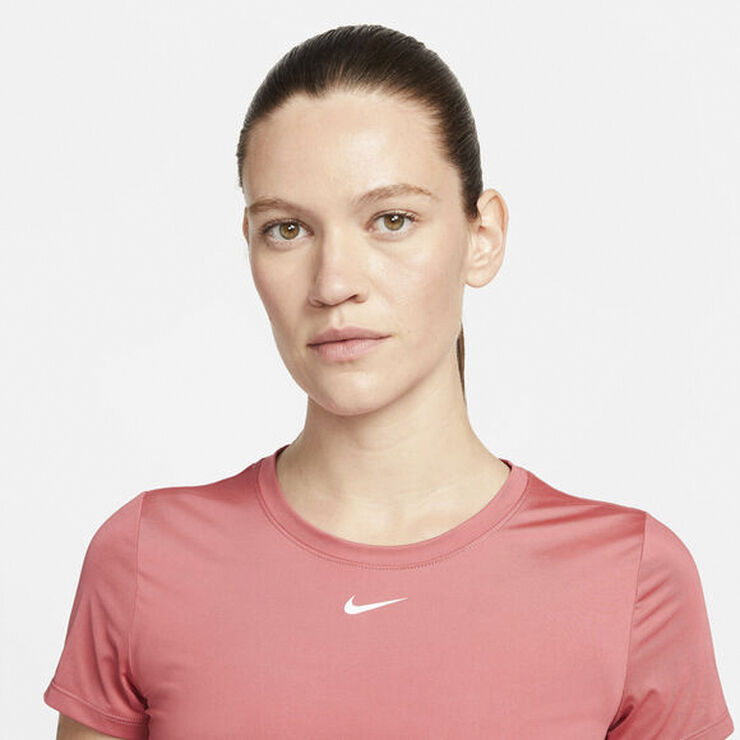 Nike Dri Fit One Slim Fit Traenings T Shirt Pink