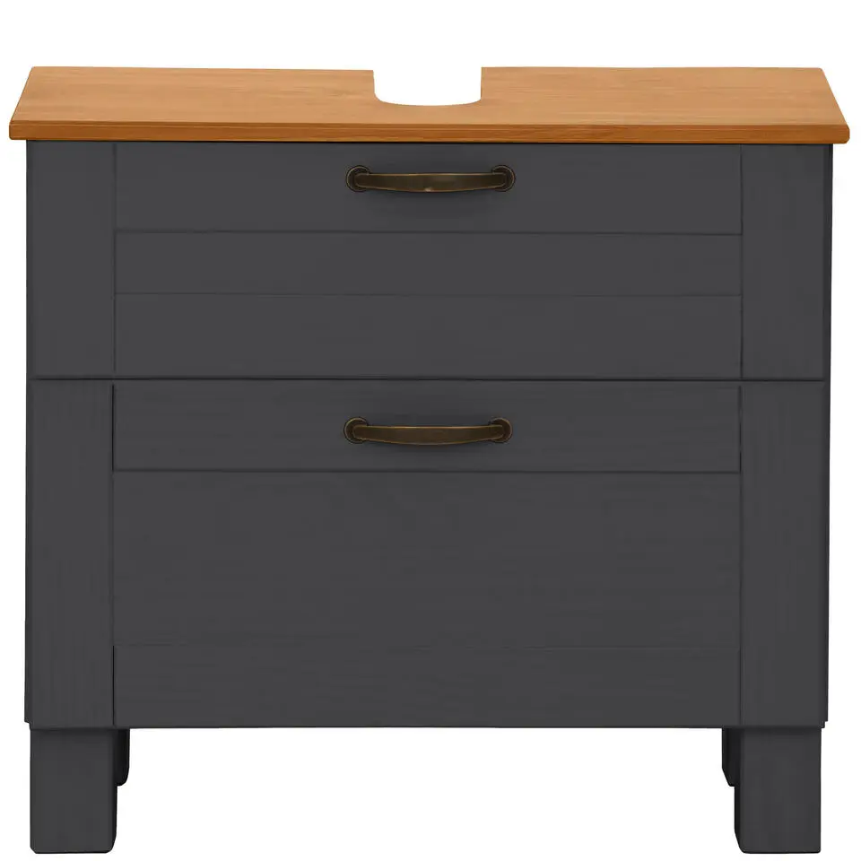 Alby - Wastafelonderkast 60 cm met 1 klep 1 lade in antraciet