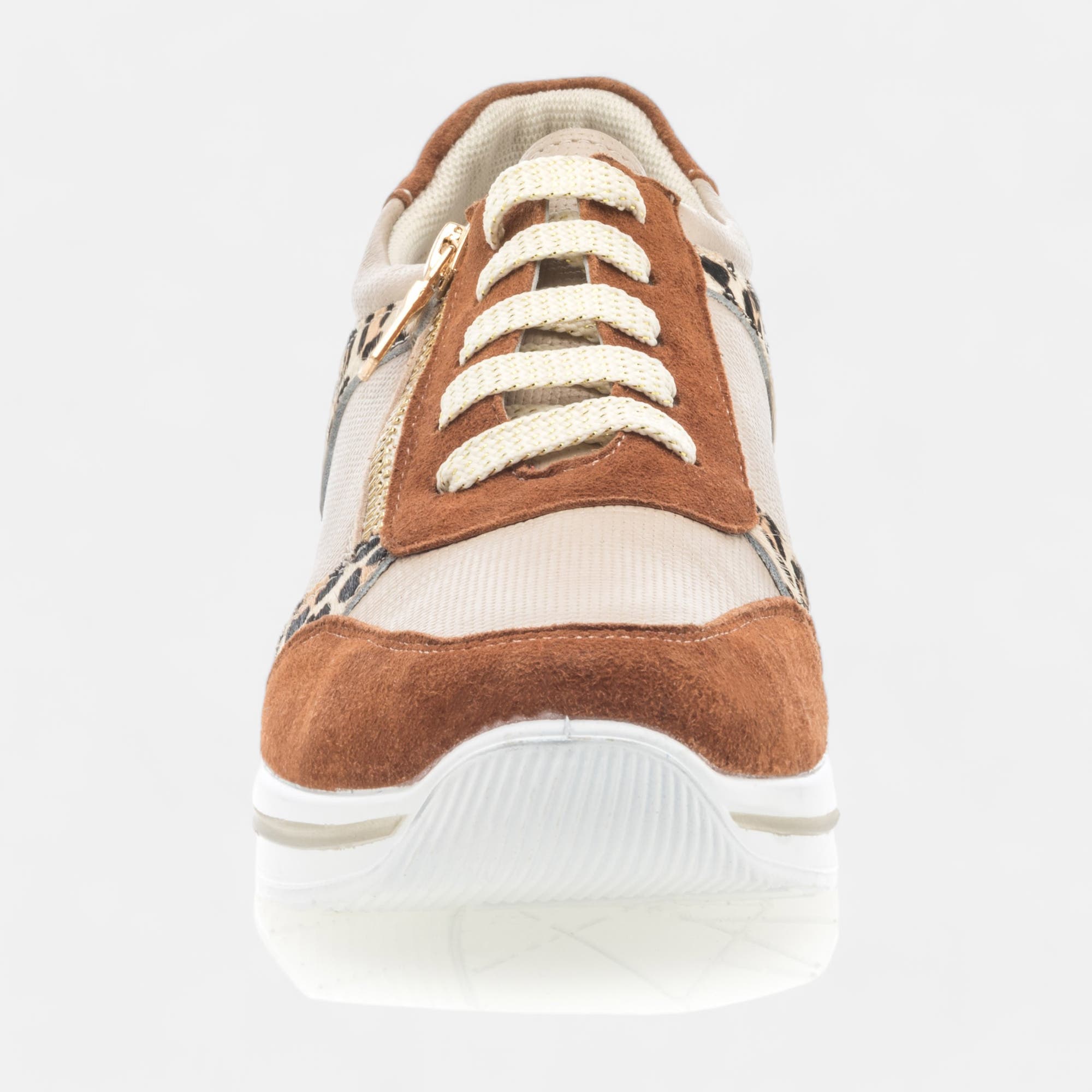 Baskets basses Femme en cuir cognac