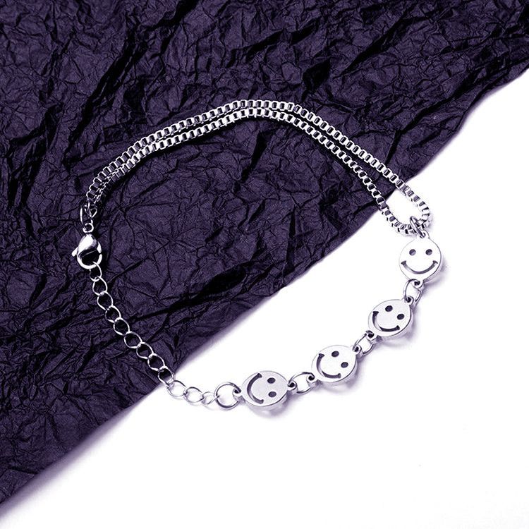 Malikasa - Smiley gelaagde roestvrijstalen armband