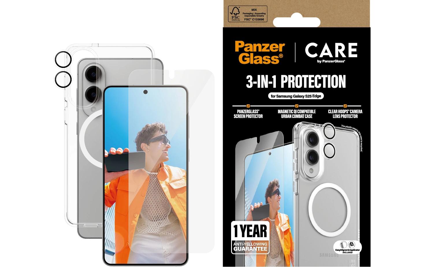 3-in-1 Flagship Set Transparent3-in-1 Set für das Samsung Galaxy S25 Edge