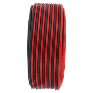 Q-Link luidsprekersnoer 2x0.75mm 25 meter rood/zwart