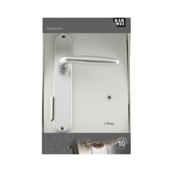 Karwei deurkruk set Antonio ovaal blind schild aluminium