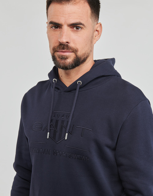 Gant - REG TONAL SHIELD HOODIE - Marine