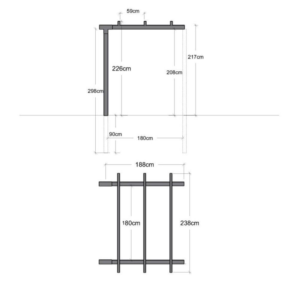 PERGOLA PLUS CUBIC DOBBEL 1 MODUL SVART