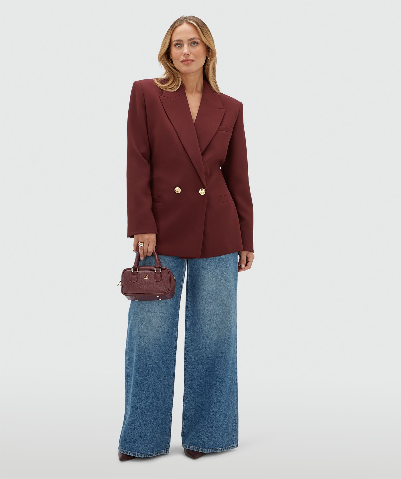 JV-DEE oversized blazer - burgundy