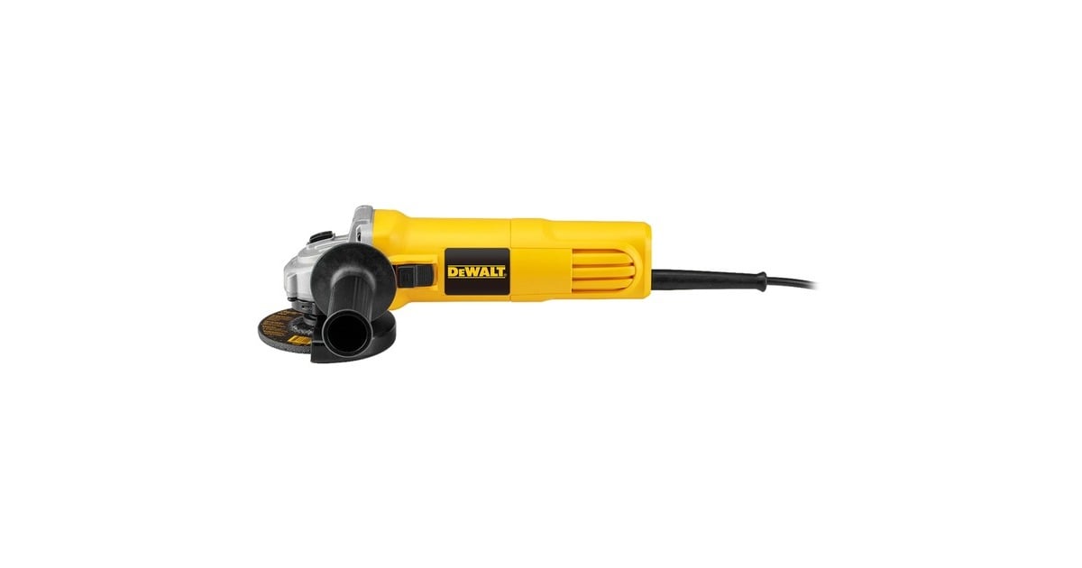 DEWALTHaakse slijper met schuifschakelaar DWE4117-QS  (Geel/zwart, 950W, 125mm)