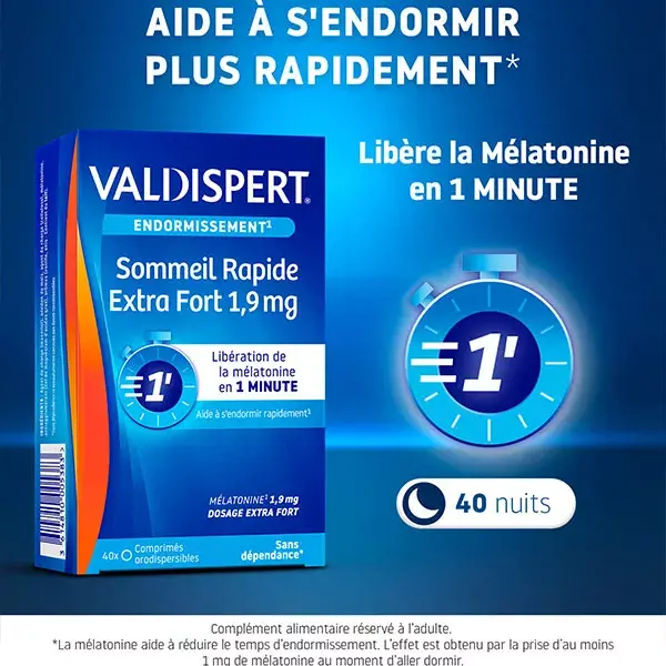 Valdispert Extra Strength Sono Rápido 1,9mg Melatonina 40 comprimidos