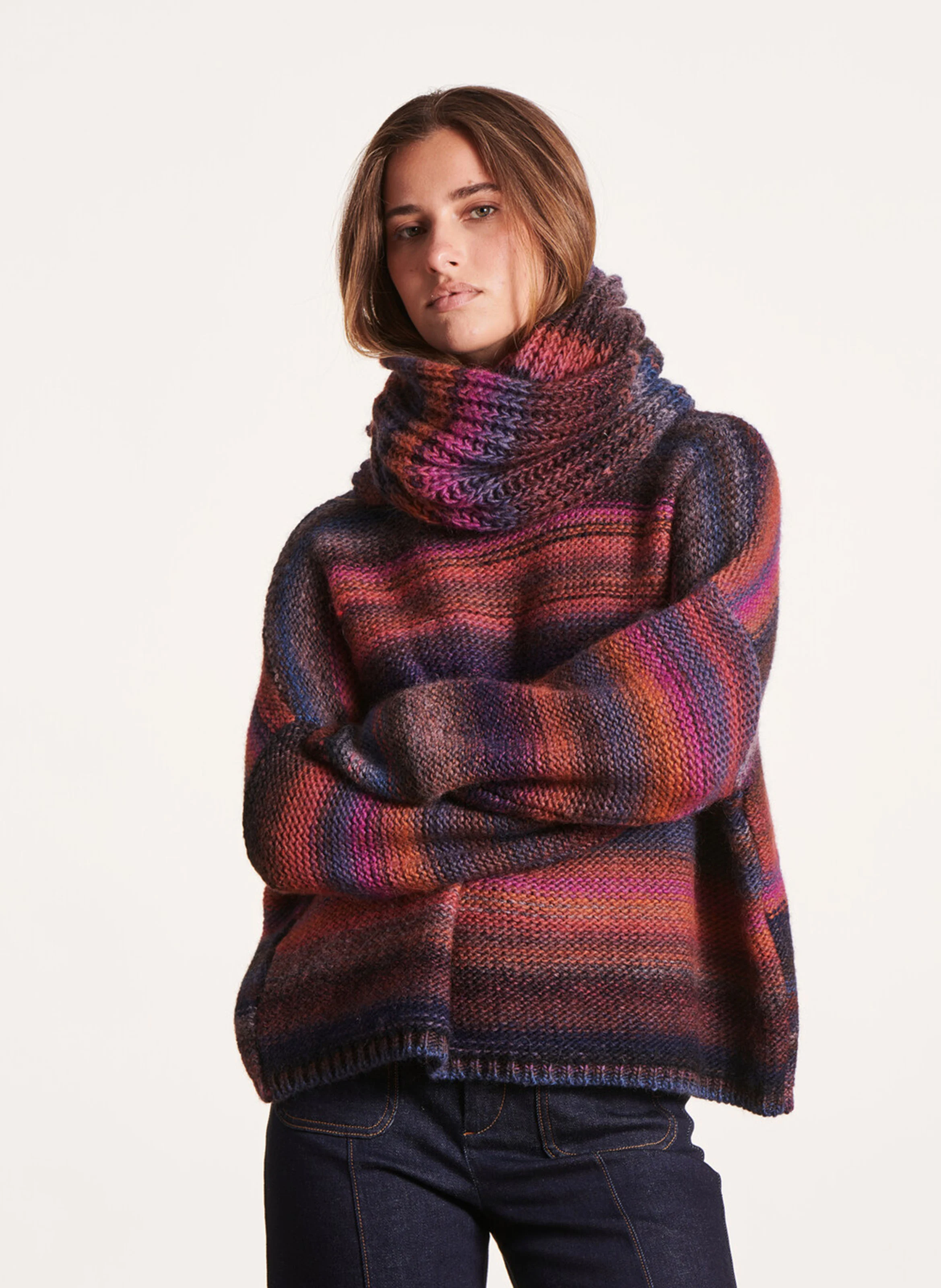 Snood en laine mélangée | Violet