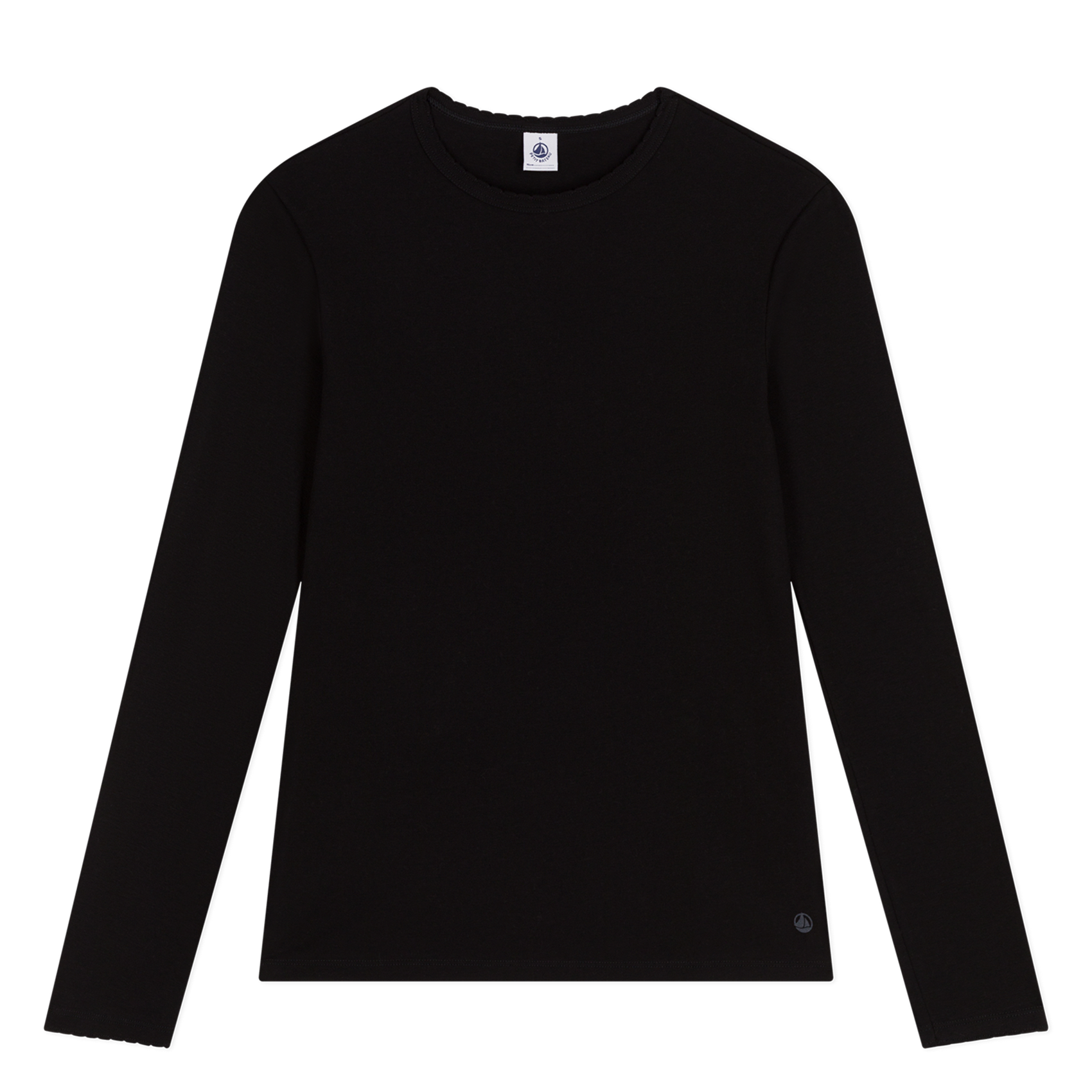 Tee-shirt col rond en coton | Noir