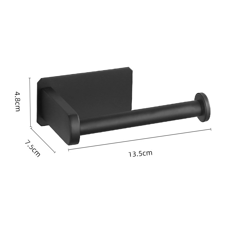 Selbstklebende Edelstahl Toiletten Papier Wandhalterung - Schwarz (Matt)