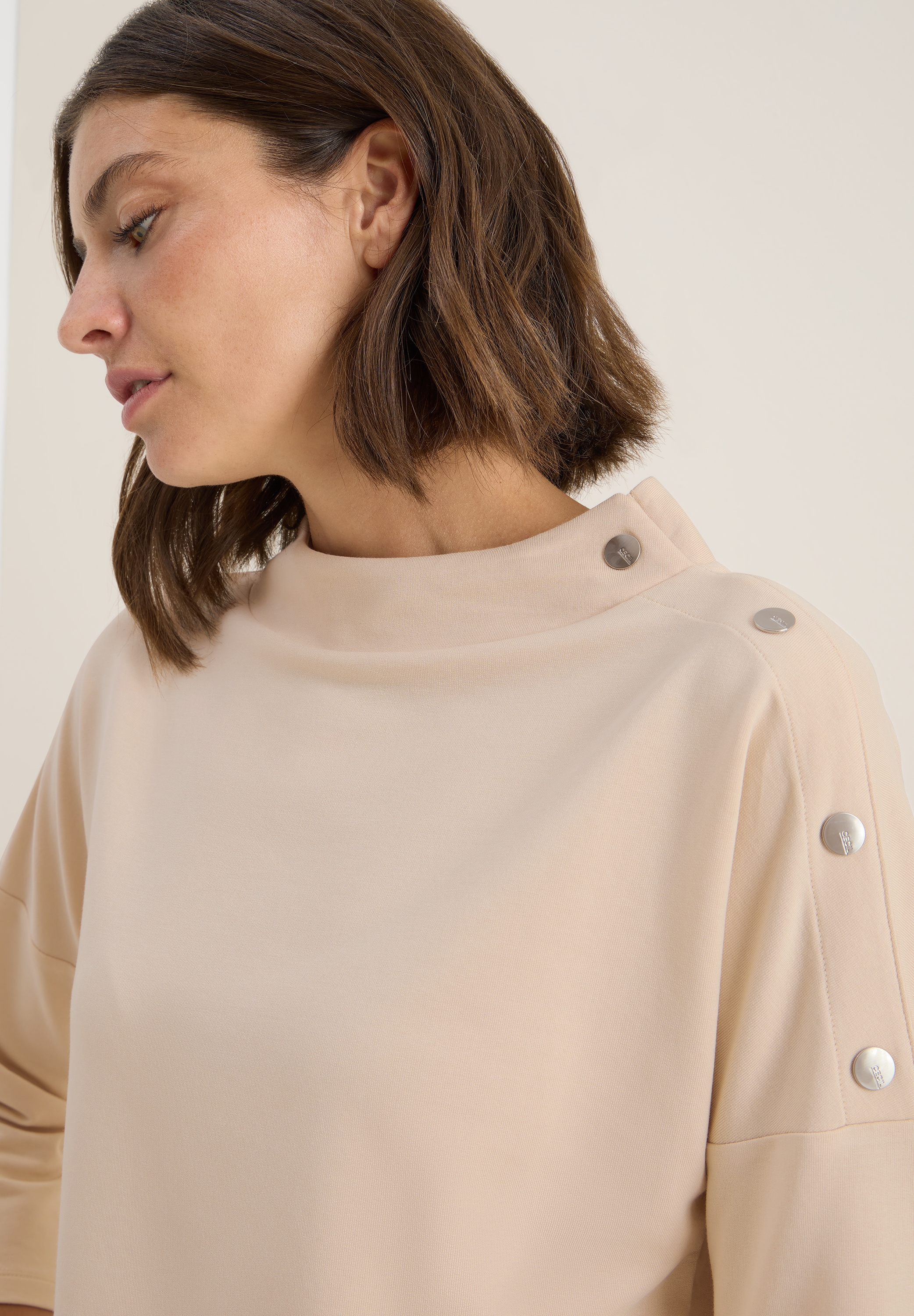 Cecil 3/4-Arm-Shirt , mit Knopfdetail