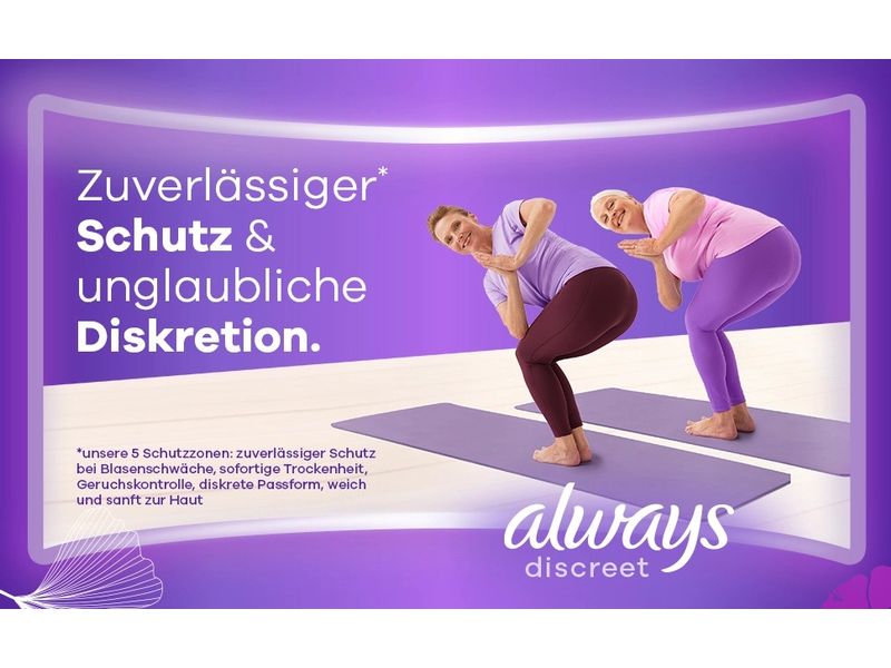 Always Inkontinenz Einlagen Discreet Normal 96 Stück Hochwertige Inkontinenzeinlagen für zuverlässigen Schutz