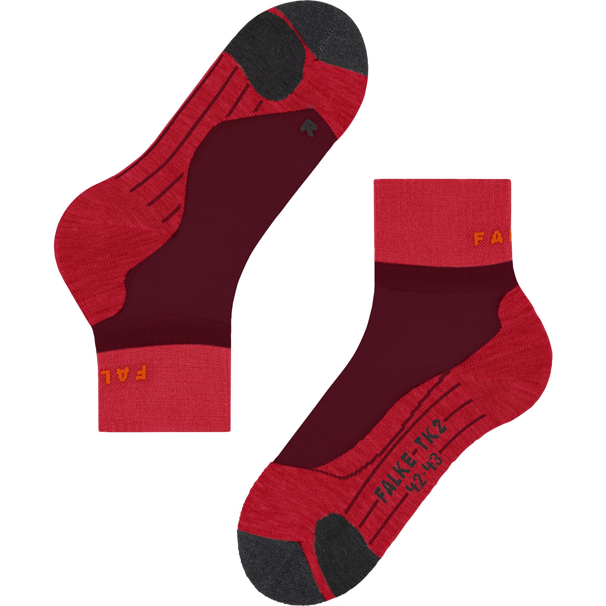 Falke TK2 Explore Short Wandersocken Damen merlot