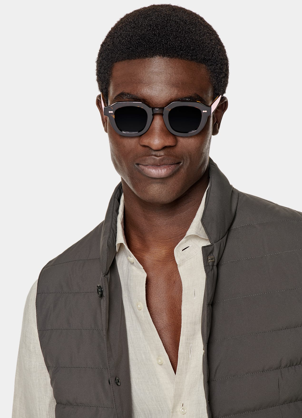 Doudoune sans manches marron