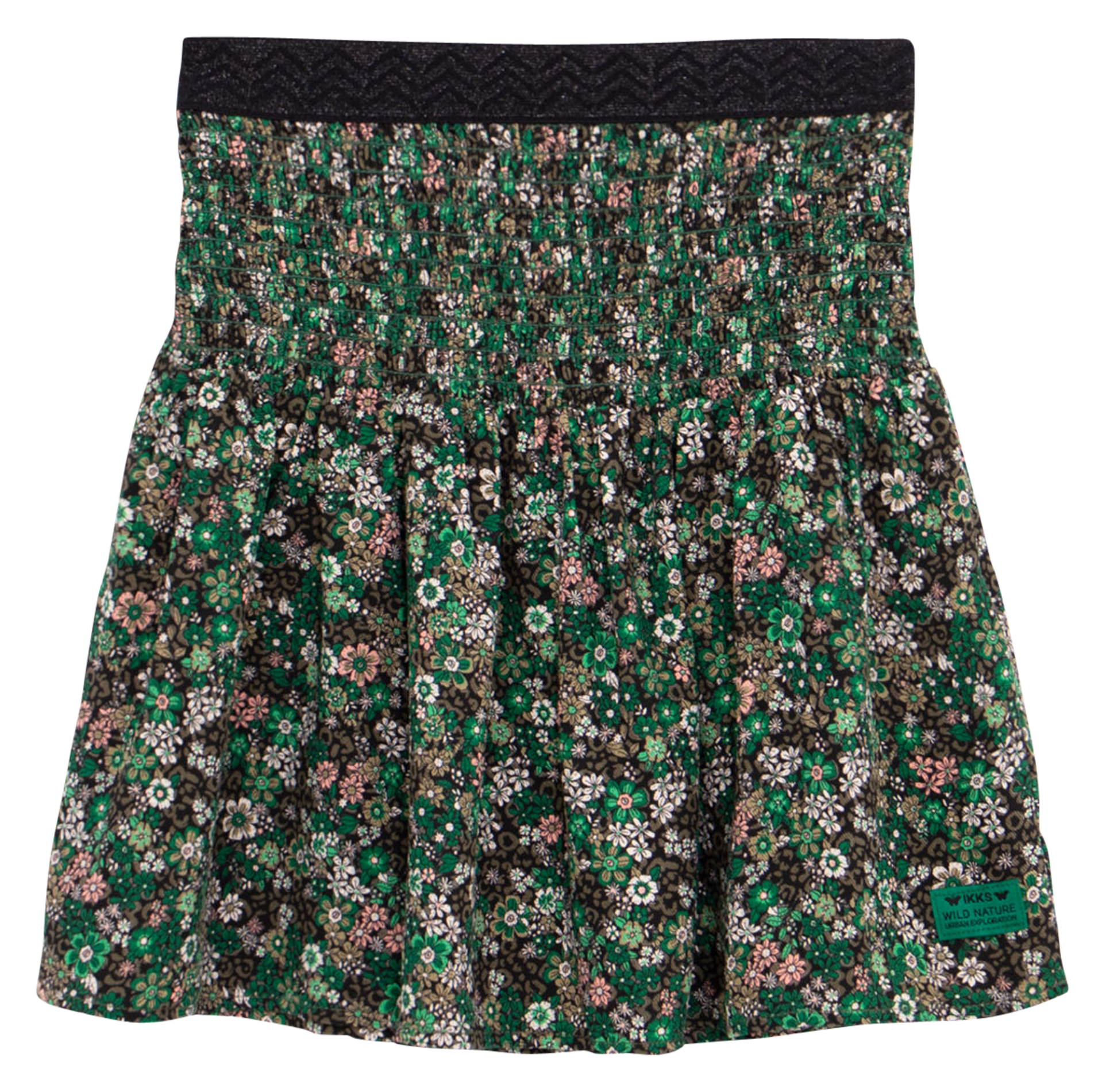 Jupe courte imprimée | Kaki