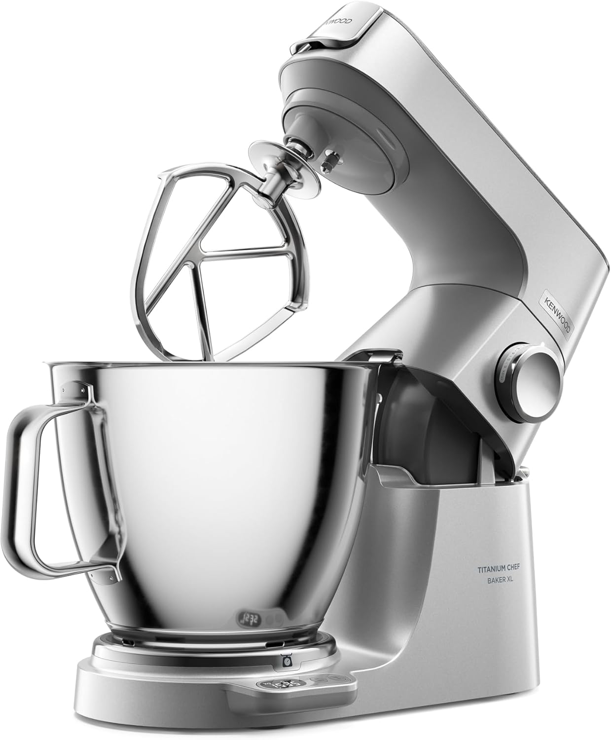 Kenwood Küchenmaschine Titanium Chef Baker XL KVL85.224SI, Küchenmaschine mit Waage, 7L & 5L Edelstahlschüssel, inkl. 6-teiligem Patisserie-Set, Mixaufsatz & Fleischwolf, 1200W, Silber