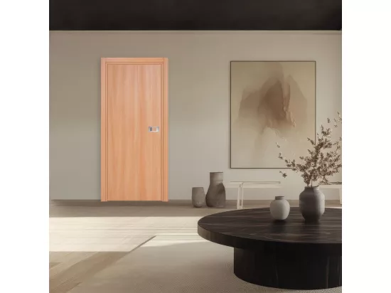 Bloc-porte Miro avec poignée Exclusive grise, H.204 x l.73 cm, aspect chêne naturel