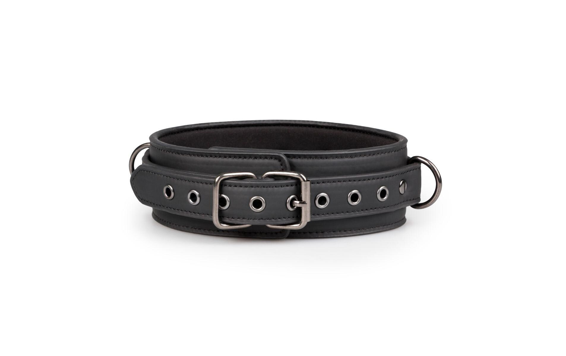 Fetisch Halsband mit Leine SchwarzHochwertiges Bondage-Halsband
