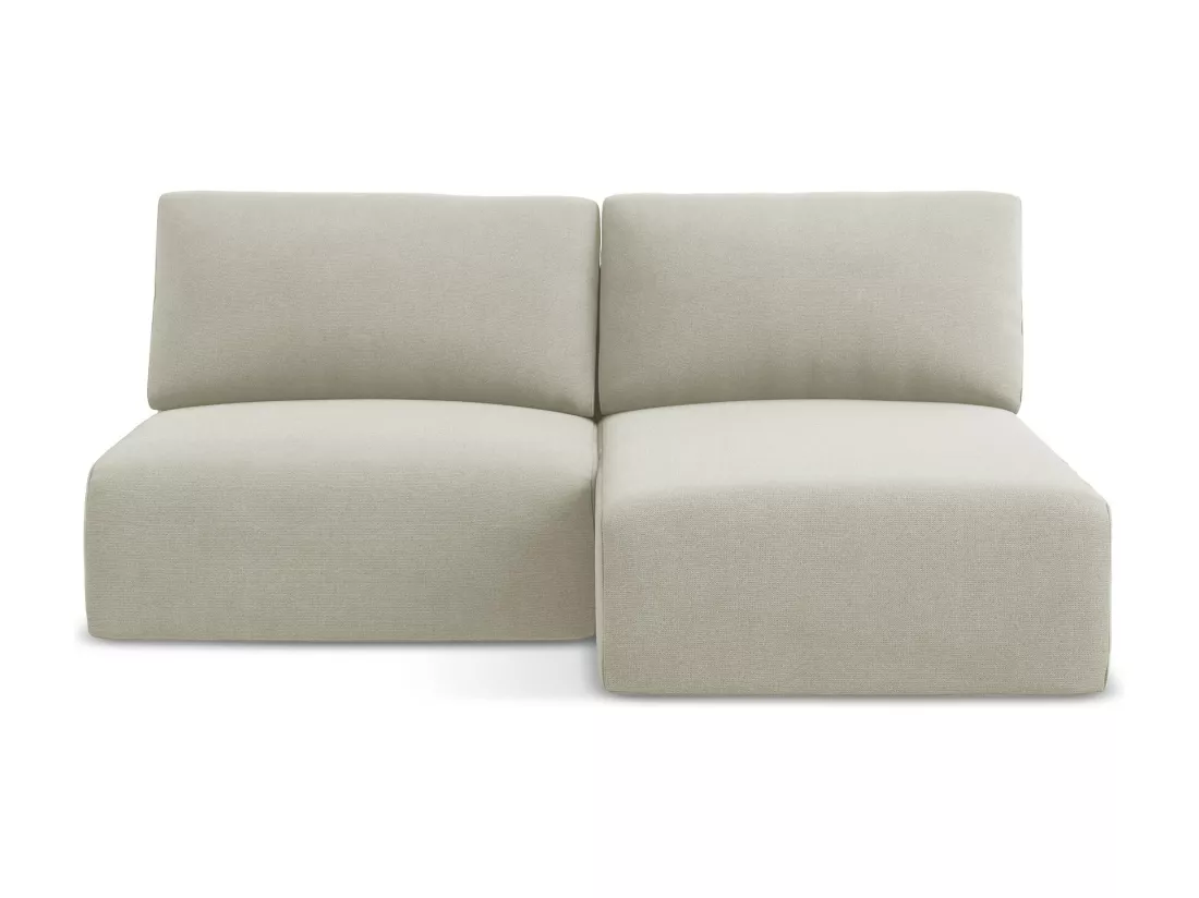 Canapé d’angle 3 places droit sans accoudoir convertible en Strukturstoff - beige clair - KONA