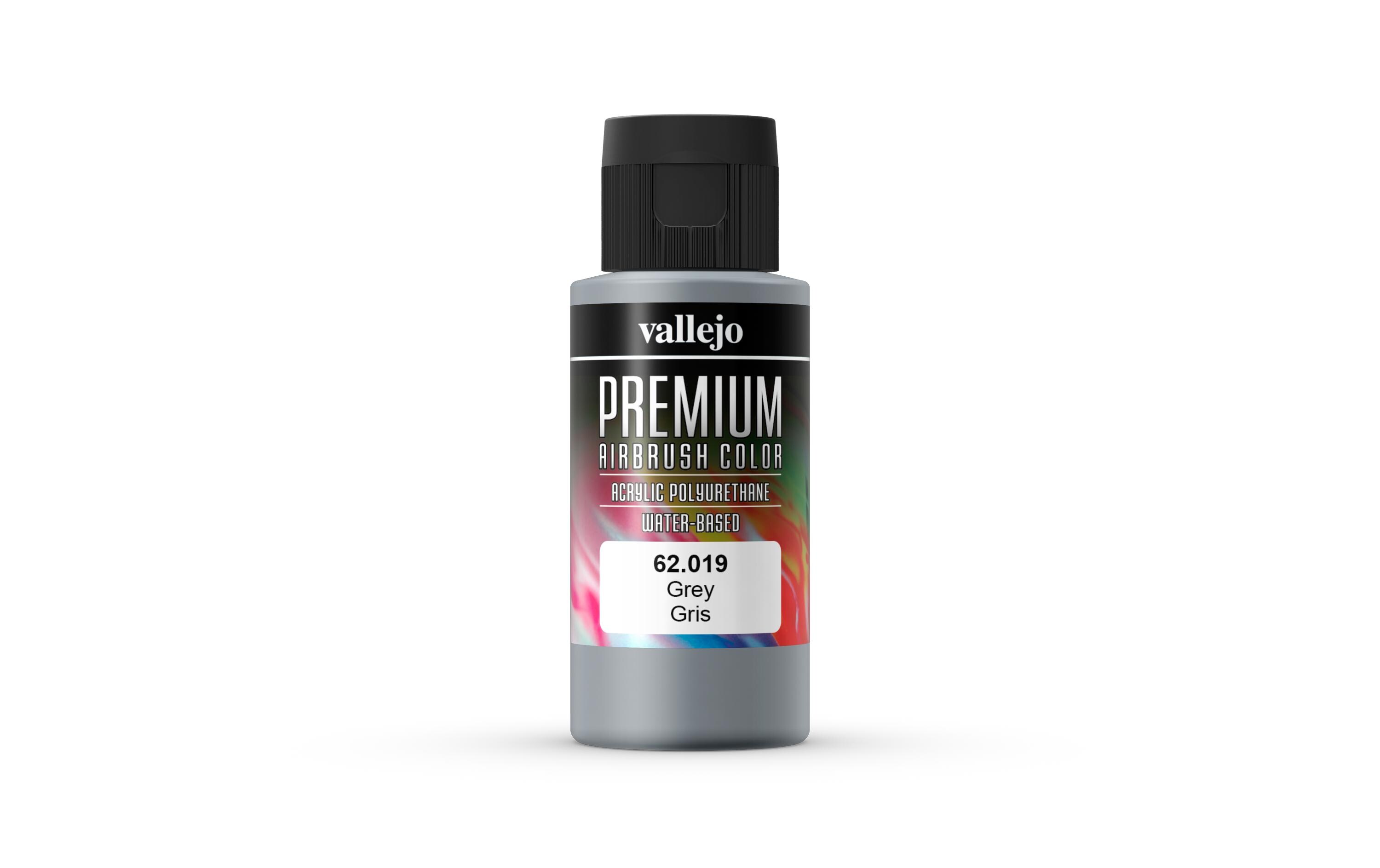Airbrushfarbe Premium, Grau, 60 mlPremium Airbrush Farbe zum Lackieren von Lexan, Polycarbonat, Glasfaser, Metall und Polyethylene