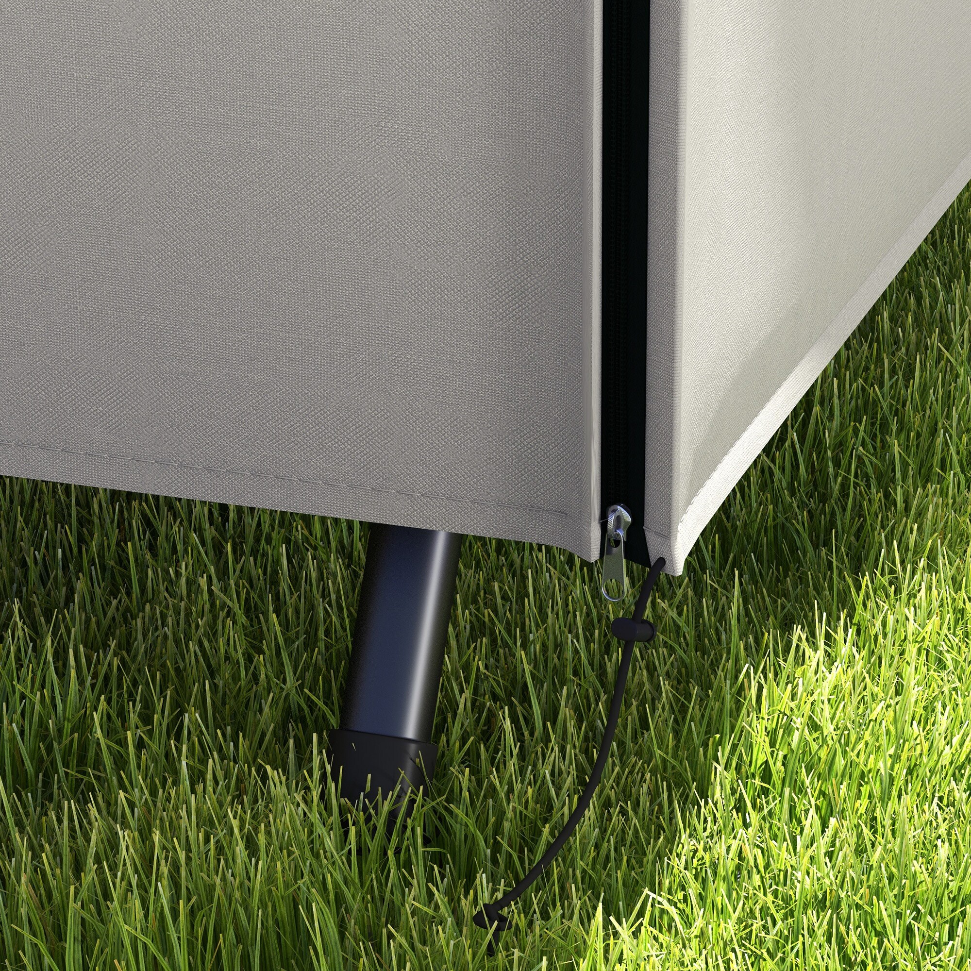 Outsunny Abdeckhaube für Hollywoodschaukeln mit Reißverschluss grau 205L x 124B x 164H cm