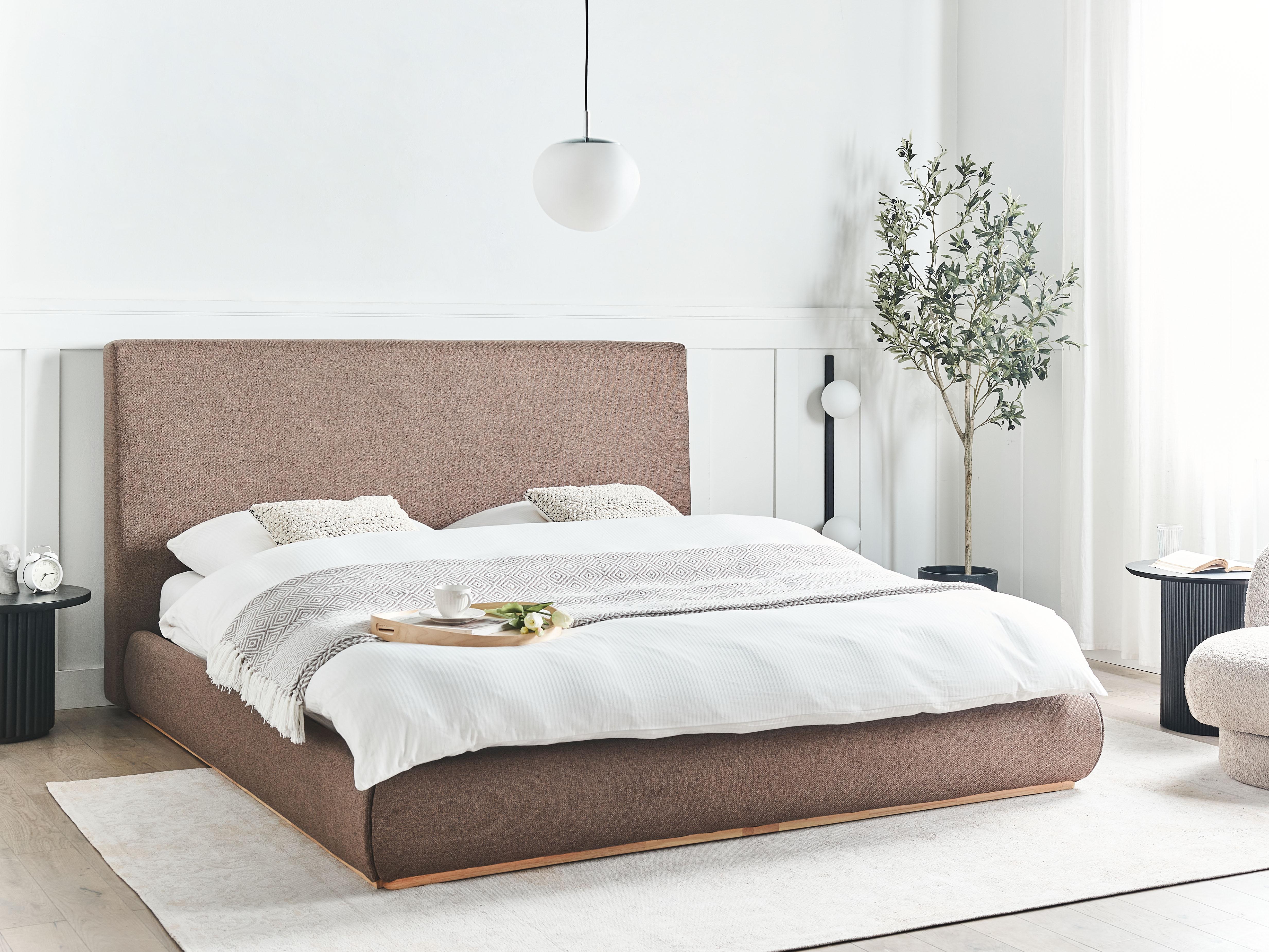 Bed met opbergruimte Stof CAMPAGNE 180 x 200 cm Donkerbruin