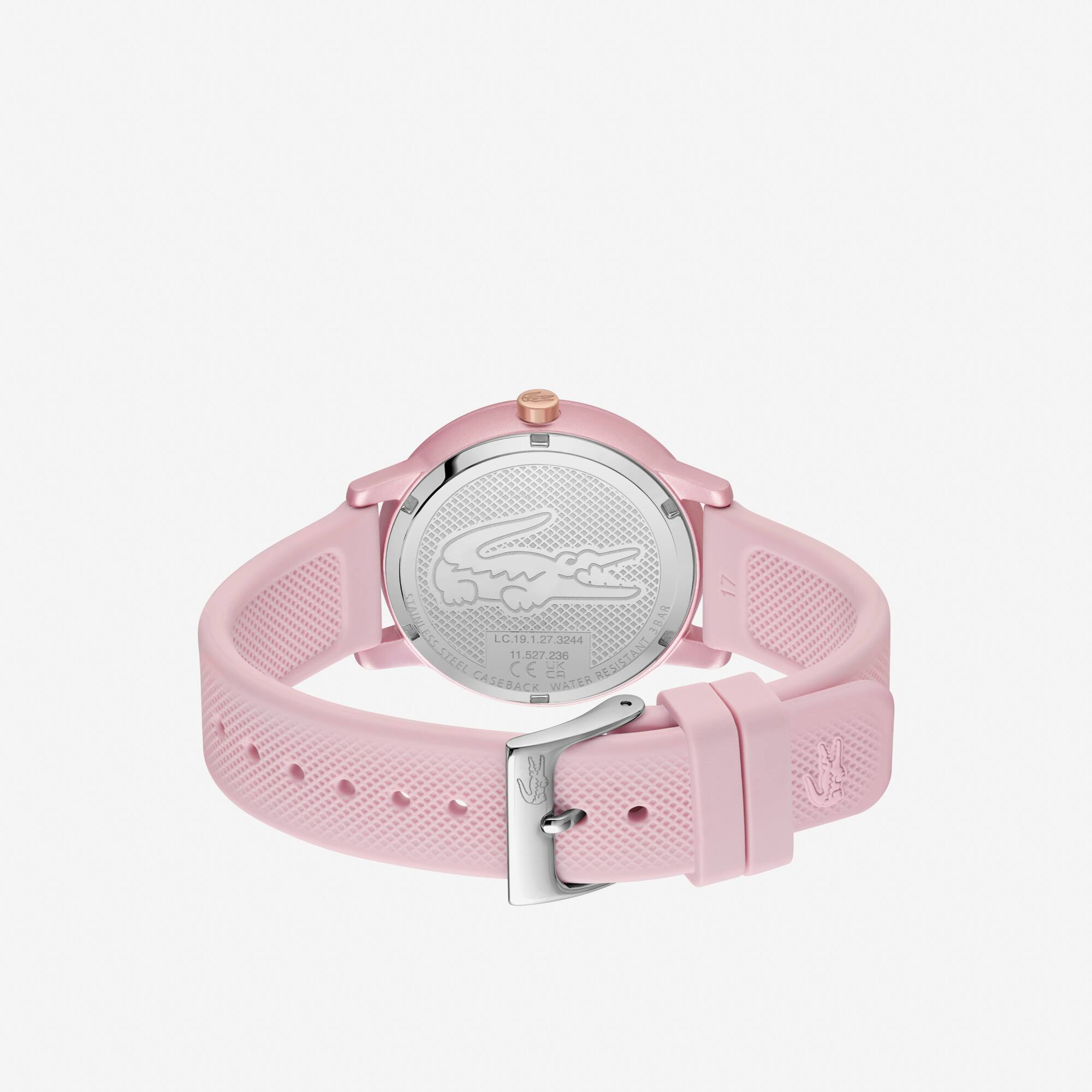 LACOSTE 12.12 GO Dreizeigeruhr aus zartrosafarbenem Silikon Uhren - Weiss - Lacoste - Damen
