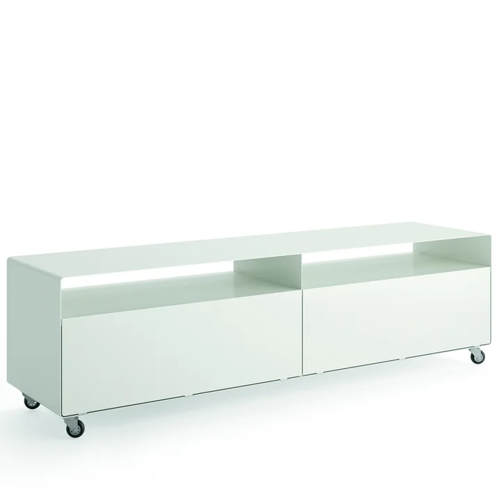 Müller Möbelfabrikation - R 110 Sideboard mit 2 Klapptüren auf Rollen, signalweiss