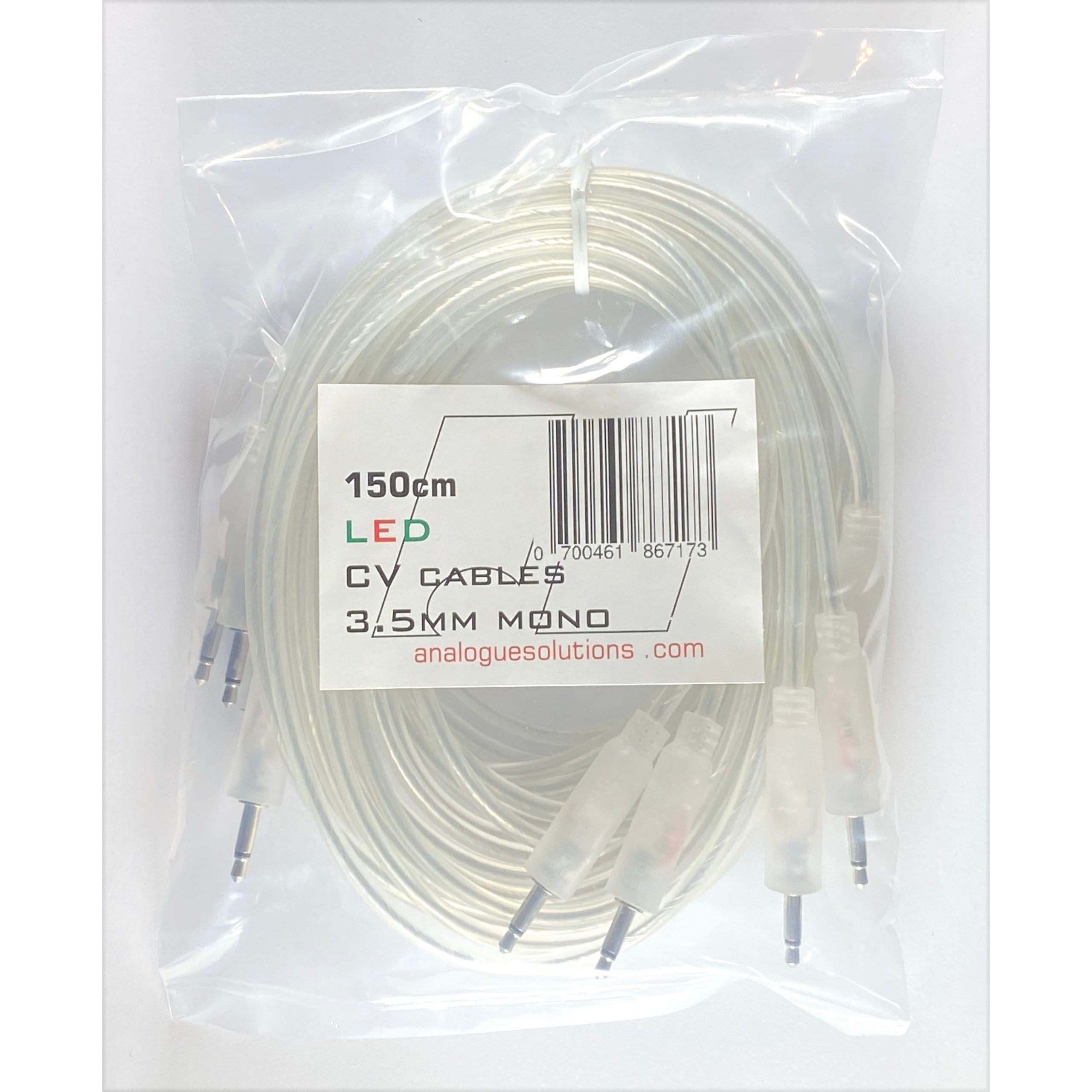 Analogue Solutions LED CV Cable 150 cm patchkabels met lichtgevende pluggen (5 stuks)