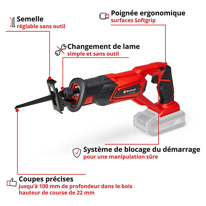 Scie sabre universelle sans fil TE-AP 18 Li - Solo 18V (sans batterie)